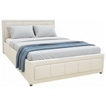 Κρεβάτι Huga Pakoworld με Αποθηκευτικό Χώρο Ύφασμα Μπεζ 120x200εκ