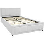 Κρεβάτι Huga Pakoworld με Αποθηκευτικό Χώρο Ύφασμα Γκρι 120x200εκ