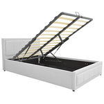 Κρεβάτι Huga Pakoworld με Αποθηκευτικό Χώρο Ύφασμα Γκρι 120x200εκ