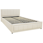 Κρεβάτι Huga Pakoworld με Αποθηκευτικό Χώρο Ύφασμα Μπεζ 160x200εκ