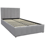 Κρεβάτι Snuggle Pakoworld με Αποθηκευτικό Χώρο Βελούδο Γκρι 120x200εκ