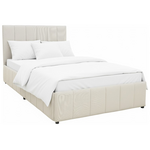 Κρεβάτι Snuggle Pakoworld με Αποθηκευτικό Χώρο Ύφασμα Μπεζ 120x200εκ