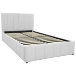 Κρεβάτι Snuggle Pakoworld με Αποθηκευτικό Χώρο Ύφασμα Γκρι 120x200εκ