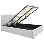 Κρεβάτι Snuggle Pakoworld με Αποθηκευτικό Χώρο Ύφασμα Γκρι 120x200εκ