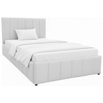 Κρεβάτι Snuggle Pakoworld με Αποθηκευτικό Χώρο Ύφασμα Γκρι 120x200εκ