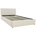 Κρεβάτι Snuggle Pakoworld με Αποθηκευτικό Χώρο Ύφασμα Μπεζ 160x200εκ