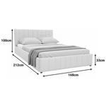 Κρεβάτι Snuggle Pakoworld με Αποθηκευτικό Χώρο Ύφασμα Γκρι 160x200εκ