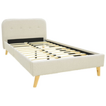 Κρεβάτι Lumilux Pakoworld Ύφασμα σε Μπεζ Απόχρωση 100x200εκ