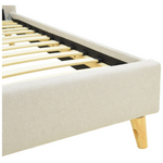 Κρεβάτι Lumilux Pakoworld Ύφασμα σε Μπεζ Απόχρωση 100x200εκ