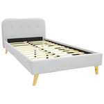 Κρεβάτι Lumilux Pakoworld Ύφασμα σε Γκρι Απόχρωση 100x200εκ