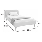 Κρεβάτι Lumilux Pakoworld Ύφασμα σε Γκρι Απόχρωση 100x200εκ