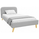 Κρεβάτι Lumilux Pakoworld Ύφασμα σε Γκρι Απόχρωση 100x200εκ