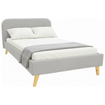 Κρεβάτι Lumilux Pakoworld Ύφασμα σε Γκρι Απόχρωση 160x200εκ