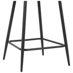 Σκαμπό Μπαρ Μεσαίου Ύψους Perch Pakoworld Βελούδο σε Ανθρακί Απόχρωση με Μαύρα Μεταλλικά Πόδια 50x43x99εκ