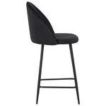 Σκαμπό Μπαρ Μεσαίου Ύψους Perch Pakoworld Βελούδο σε Μαύρη Απόχρωση με Μαύρα Μεταλλικά Πόδια 50x43x99εκ