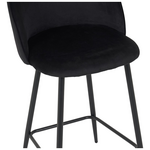Σκαμπό Μπαρ Μεσαίου Ύψους Perch Pakoworld Βελούδο σε Μαύρη Απόχρωση με Μαύρα Μεταλλικά Πόδια 50x43x99εκ