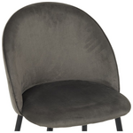 Καρέκλα Perch Pakoworld Βελούδο σε Ανθρακί Απόχρωση με Μαύρα Μεταλλικά Πόδια 50x43x82εκ