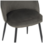 Καρέκλα Perch Pakoworld Βελούδο σε Ανθρακί Απόχρωση με Μαύρα Μεταλλικά Πόδια 50x43x82εκ