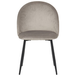 Καρέκλα Perch Pakoworld Βελούδο σε Γκρι Απόχρωση με Μαύρα Μεταλλικά Πόδια 50x43x82εκ