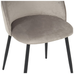 Καρέκλα Perch Pakoworld Βελούδο σε Γκρι Απόχρωση με Μαύρα Μεταλλικά Πόδια 50x43x82εκ