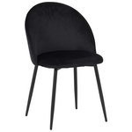 Καρέκλα Perch Pakoworld Βελούδο σε Μαύρη Απόχρωση με Μαύρα Μεταλλικά Πόδια 50x43x82εκ