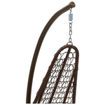 Κούνια Soleil Pakoworld Κρεμαστή Μέταλλο Καφέ-pp Καφέ-Μαξιλάρι Μπεζ 103x83x200εκ