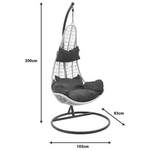 Κούνια Soleil Pakoworld Κρεμαστή Μέταλλο Καφέ-pp Καφέ-Μαξιλάρι Μπεζ 103x83x200εκ