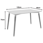 Τραπεζαρία Natali-Noor Pakoworld σετ 5τεμ  mdf Γκρι-Μαύρο-Πόδια Φυσικό 120x80x76εκ