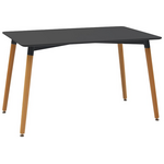 Τραπεζαρία Natali-Noor Pakoworld σετ 5τεμ  mdf Μαύρο-Πόδια Φυσικό 120x80x76εκ