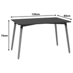 Τραπεζαρία Natali-Noor Pakoworld σετ 5τεμ  mdf Μαύρο-Πόδια Φυσικό 120x80x76εκ