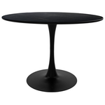 Τραπεζαρία Balou-Noor Pakoworld σετ 5τεμ mdf Μαύρο-Ύφασμα Μαυρο Φ120x73εκ