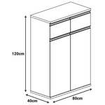 Ντουλάπια Γραφείου Επαγγελματικά Oscar Pakoworld Καρυδί-Ανθρακί 200x40x120εκ