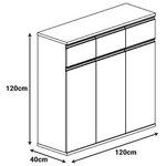 Ντουλάπια Γραφείου Επαγγελματικά Oscar Pakoworld Καρυδί-Ανθρακί 240x40x120εκ