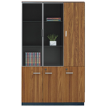 Ντουλάπες Γραφείου Επαγγελματικές Oscar Pakoworld Καρυδί-Ανθρακί 240x40x200εκ