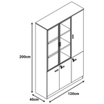 Ντουλάπες Γραφείου Επαγγελματικές Oscar Pakoworld Καρυδί-Ανθρακί 240x40x200εκ