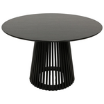 Τραπέζι Domonic Pakoworld mdf σε Μαύρη Απόχρωση Φ120x75εκ