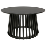 Τραπέζι Σαλονιού Domonic Pakoworld mdf σε Μαύρη Απόχρωση Φ80x45εκ