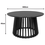 Τραπέζι Σαλονιού Domonic Pakoworld mdf σε Μαύρη Απόχρωση Φ80x45εκ