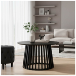 Τραπέζι Σαλονιού Domonic Pakoworld mdf σε Μαύρη Απόχρωση Φ80x45εκ