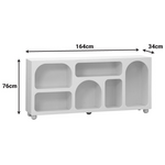 Μπουφές Emersi Pakoworld με Ράφια mdf σε Λευκή Απόχρωση 164x34x76εκ