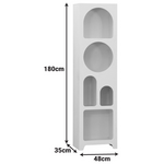 Βιβλιοθήκη Emersi Pakoworld mdf σε Λευκή Απόχρωση 48x35x180εκ