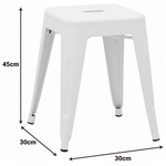 Σκαμπό Utopia Pakoworld Μέταλλο σε Λευκή ματ Απόχρωση 30x30x45εκ