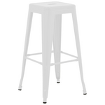 Σκαμπό Μπαρ Utopia Pakoworld Μέταλλο σε Λευκή ματ Απόχρωση 42x42x76εκ