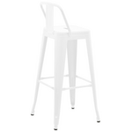 Σκαμπό Μπαρ με Πλάτη Utopia Pakoworld Μέταλλο σε Λευκή ματ Απόχρωση 42x42x97εκ