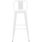 Σκαμπό Μπαρ με Πλάτη Utopia Pakoworld Μέταλλο σε Λευκή ματ Απόχρωση 42x42x97εκ