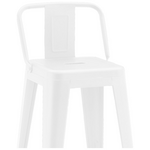 Σκαμπό Μπαρ Μεσαίου Ύψους με Πλάτη Utopia Pakoworld Μέταλλο σε Λευκή ματ Απόχρωση 42x42x86εκ