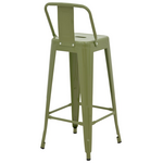 Σκαμπό Μπαρ με Πλάτη Utopia Pakoworld Μέταλλο σε Λαδί Απόχρωση 42x42x97εκ