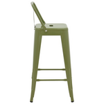 Σκαμπό Μπαρ με Πλάτη Utopia Pakoworld Μέταλλο σε Λαδί Απόχρωση 42x42x97εκ