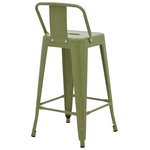 Σκαμπό Μπαρ Μεσαίου Ύψους με Πλάτη Utopia Pakoworld Μέταλλο σε Λαδί Απόχρωση 42x42x86εκ