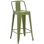 Σκαμπό Μπαρ Μεσαίου Ύψους με Πλάτη Utopia Pakoworld Μέταλλο σε Λαδί Απόχρωση 42x42x86εκ